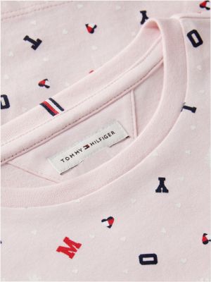 Детская футболка Tommy Hilfiger Allover Tommy Letter Logo, цвет: Розовый — фото 6