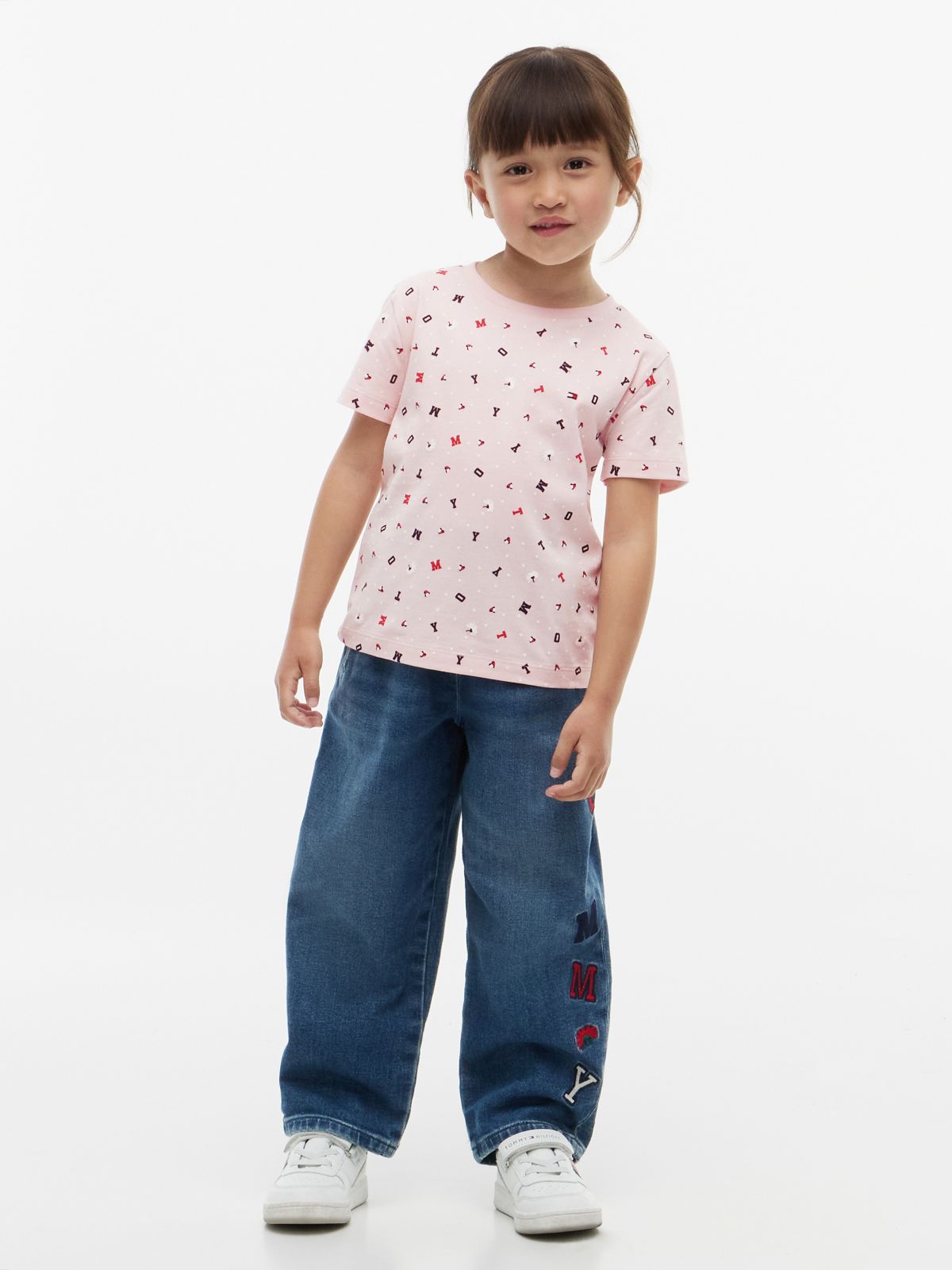 Kids' Allover Tommy Letter Logo T-Shirt — Whimsy Pink