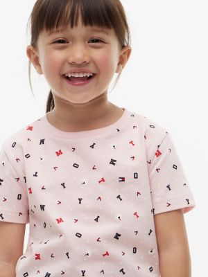Детская футболка Tommy Hilfiger Allover Tommy Letter Logo, цвет: Розовый — фото 3