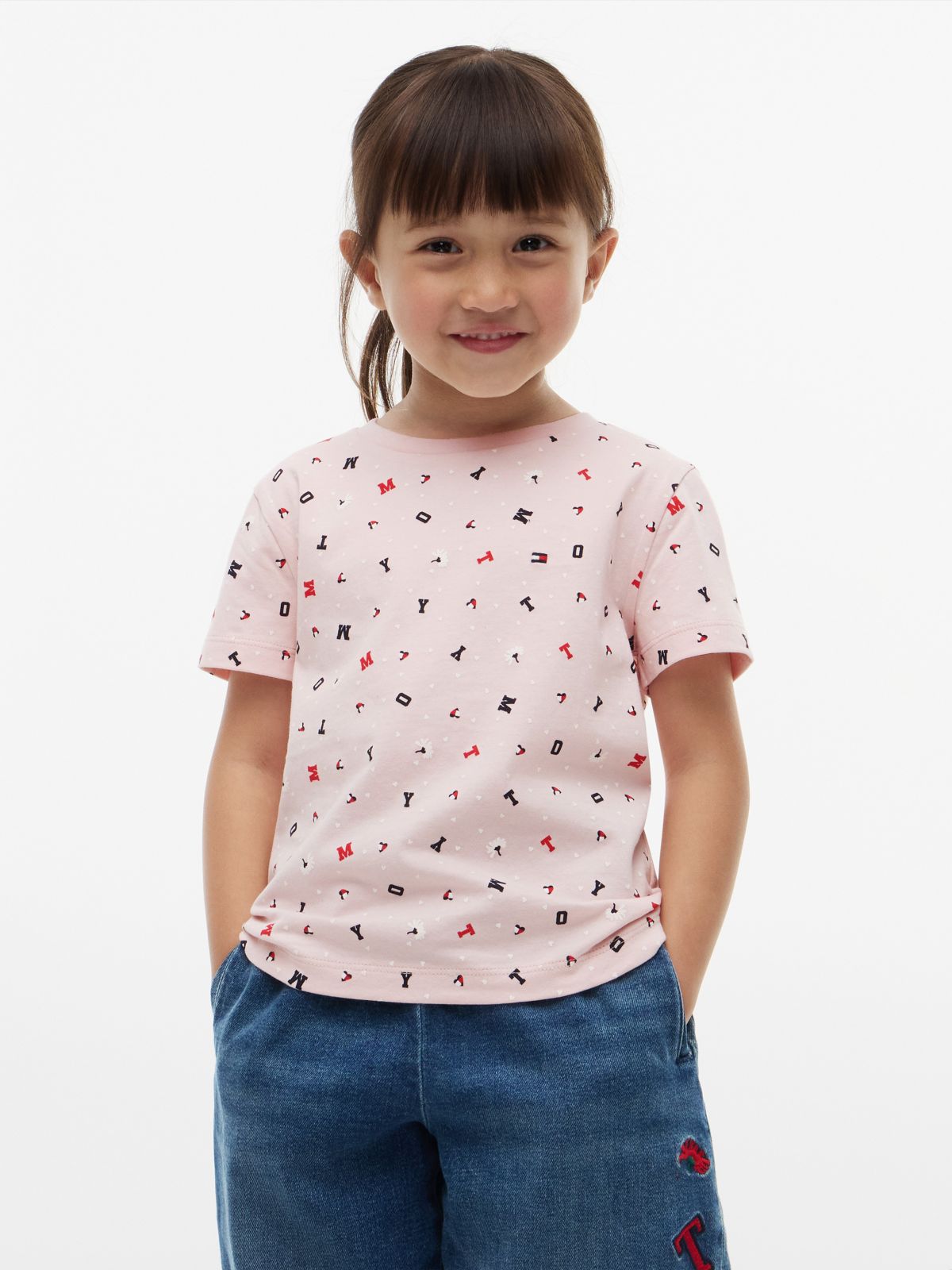 Kids' Allover Tommy Letter Logo T-Shirt — Whimsy Pink