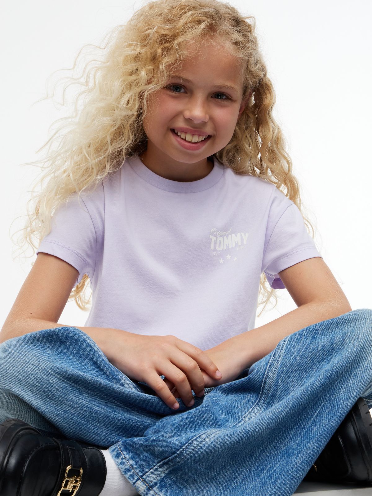 Kids' Tommy Star Logo T-Shirt — Lavender Ice