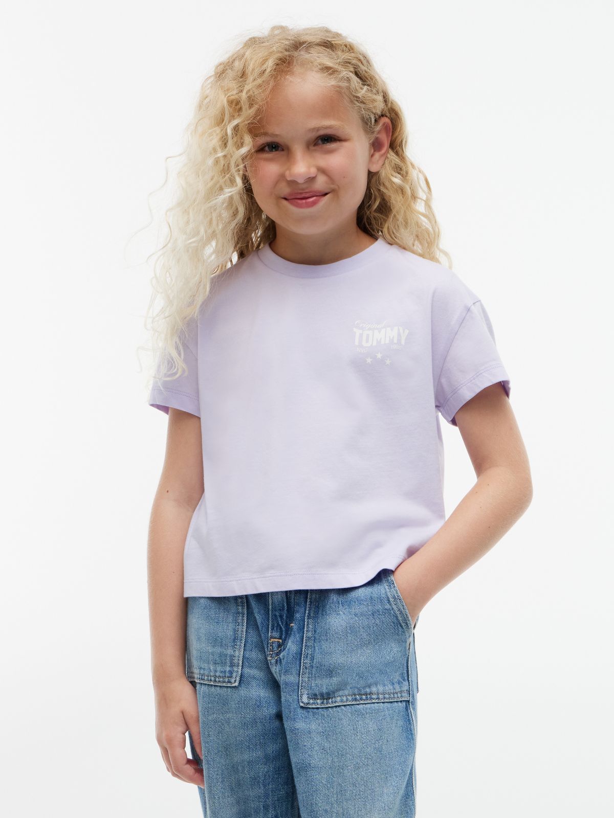 Kids' Tommy Star Logo T-Shirt — Lavender Ice