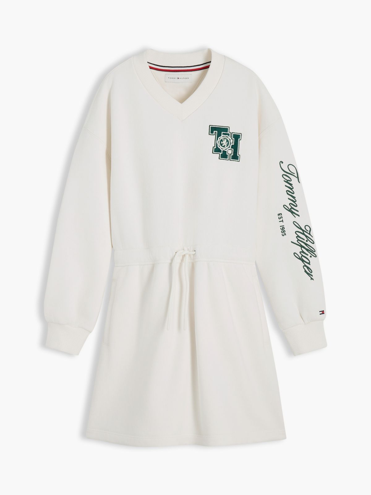 Kids' Monogram Logo Sweatshirt Dress — White