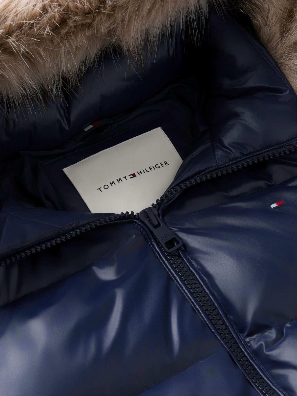 Kids' Hooded Down Puffer Jacket — Dark Blue
