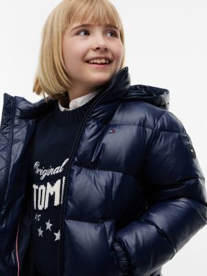 Детская куртка Tommy Hilfiger Hooded Down Puffer, цвет: Тёмный синий — фото 3