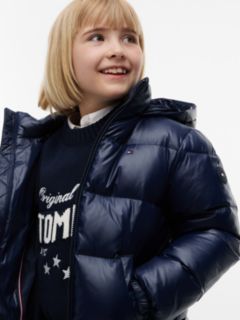 Kids' Hooded Down Puffer Jacket — Dark Blue 3