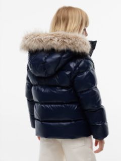 Kids' Hooded Down Puffer Jacket — Dark Blue 5
