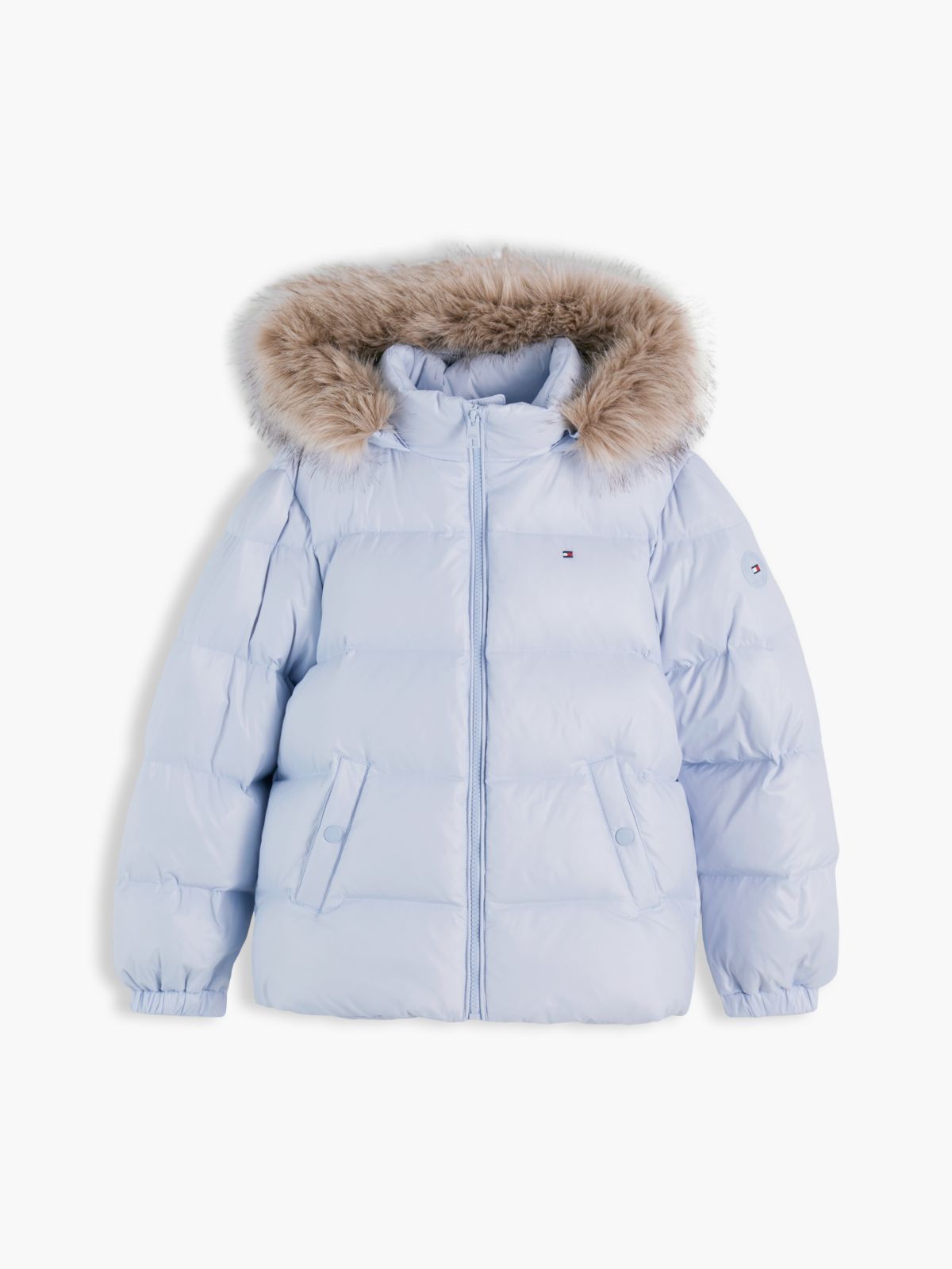 Kids' Hooded Down Puffer Jacket — Sky Blue