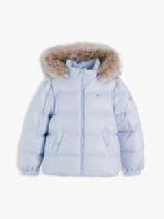 Kids' Hooded Down Puffer Jacket — Sky Blue 5