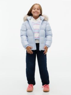 Kids' Hooded Down Puffer Jacket — Sky Blue 2