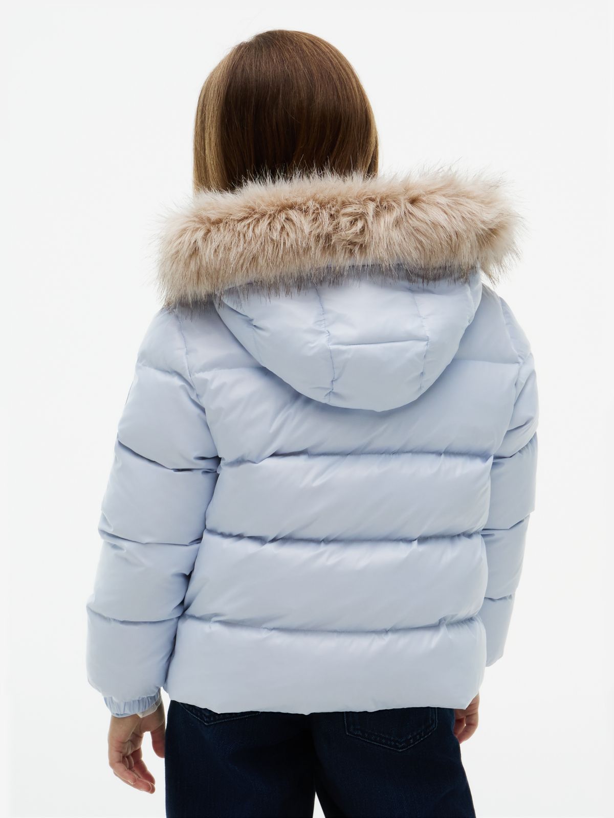 Kids' Hooded Down Puffer Jacket — Sky Blue