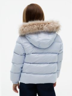 Kids' Hooded Down Puffer Jacket — Sky Blue 4