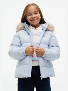 Kids' Hooded Down Puffer Jacket — Sky Blue 1