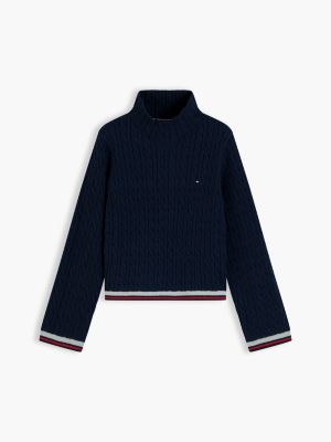Детские свитеры Tommy Hilfiger Kids' Cable Knit Mockneck Sweater — фото 5