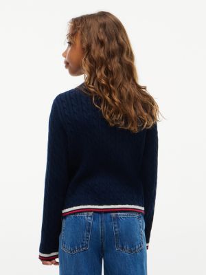 Детские свитеры Tommy Hilfiger Kids' Cable Knit Mockneck Sweater — фото 4