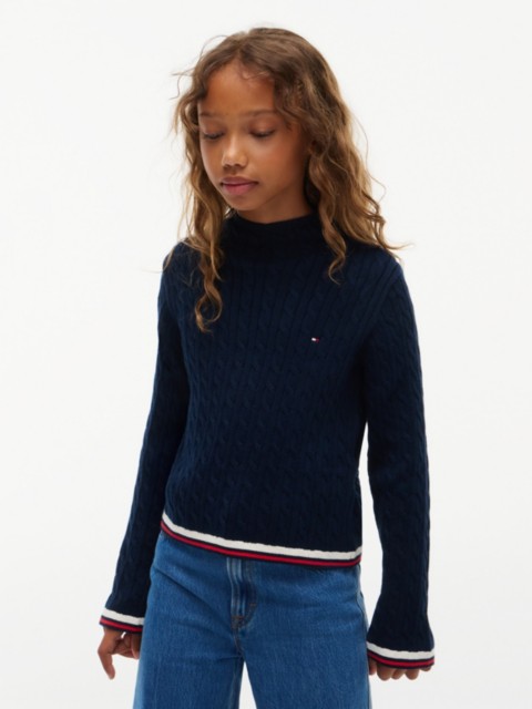 Детские свитеры Tommy Hilfiger Kids' Cable Knit Mockneck Sweater