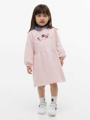 Kids' Tommy Logo Sweatshirt Dress, Whimsy Pink
