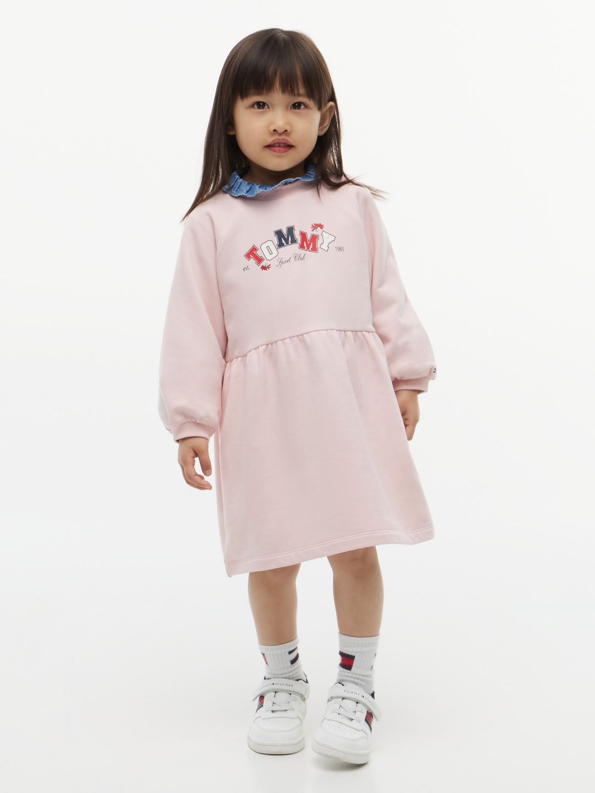 Kids' Tommy Logo Sweatshirt Dress — Whimsy Pink