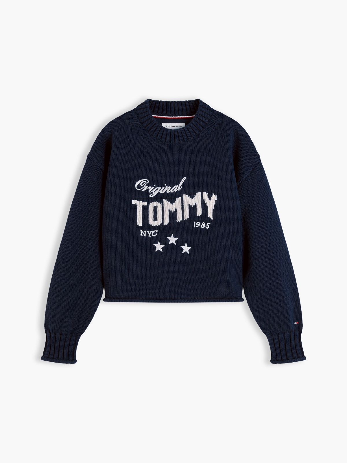 Kids' Tommy Star Logo Sweater — Dark Blue