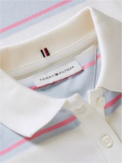 Kids' Monogram Logo Rugby Dress — Sky Blue Stripe 6