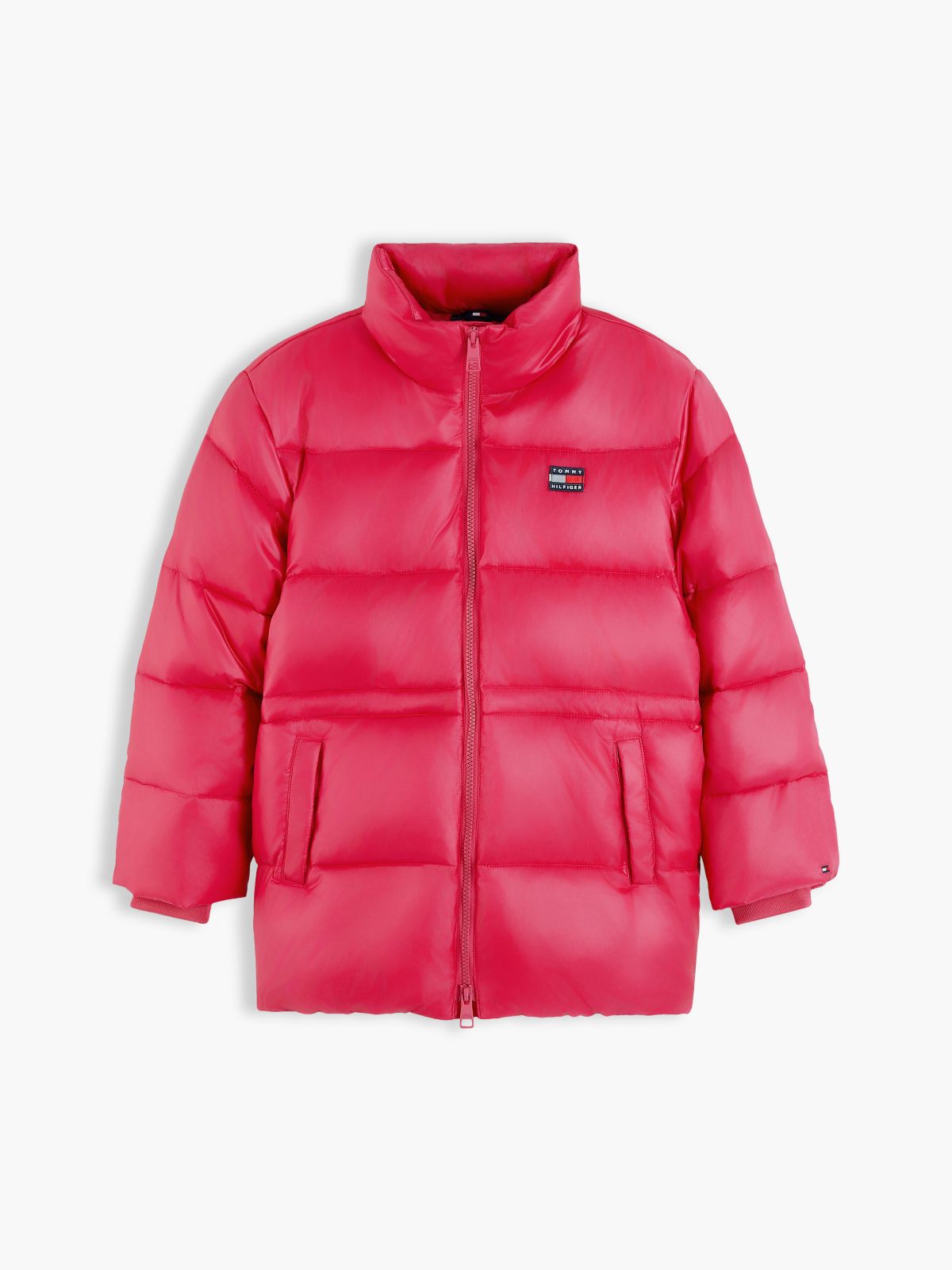 Kids' Shiny Mid-Length Puffer Jacket — Blissful Berry