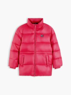 Kids' Shiny Mid-Length Puffer Jacket — Blissful Berry 6