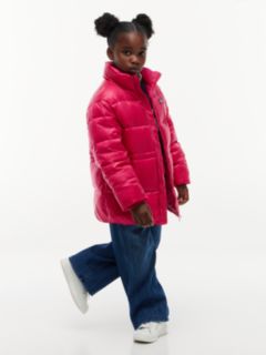 Kids' Shiny Mid-Length Puffer Jacket — Blissful Berry 2
