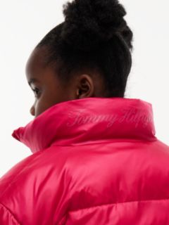 Kids' Shiny Mid-Length Puffer Jacket — Blissful Berry 4