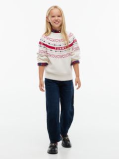 Kids' Intarsia Heart & Flag Logo Sweater — Ivory Petal 2