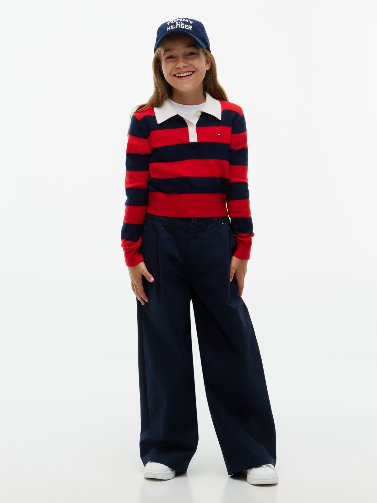 Kids' Stretch Wide Leg Pant — Dark Blue