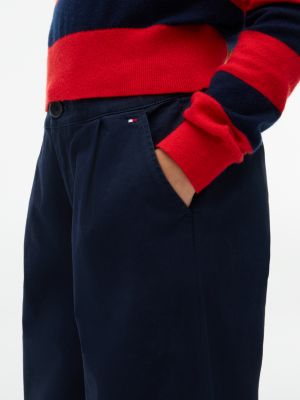 Детские брюки Tommy Hilfiger Stretch Wide Leg, цвет: Тёмный синий — фото 3