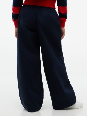 Детские брюки Tommy Hilfiger Stretch Wide Leg, цвет: Тёмный синий — фото 4