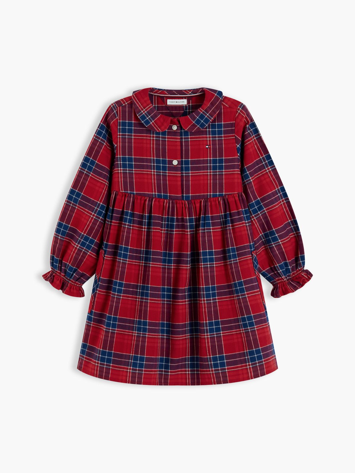 Kids' Plaid Flannel Dress — Medium Red Check