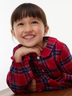 Kids' Plaid Flannel Dress — Medium Red Check 2