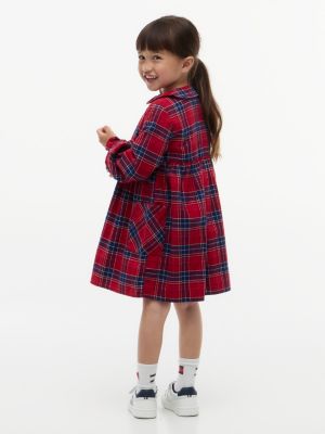 Детское платье Tommy Hilfiger Plaid Flannel, цвет: Средний красный клетчатый — фото 4