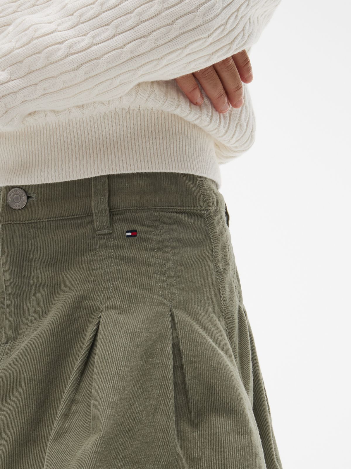 Kids' Pleated Corduroy Mini Skirt — Utility Sage