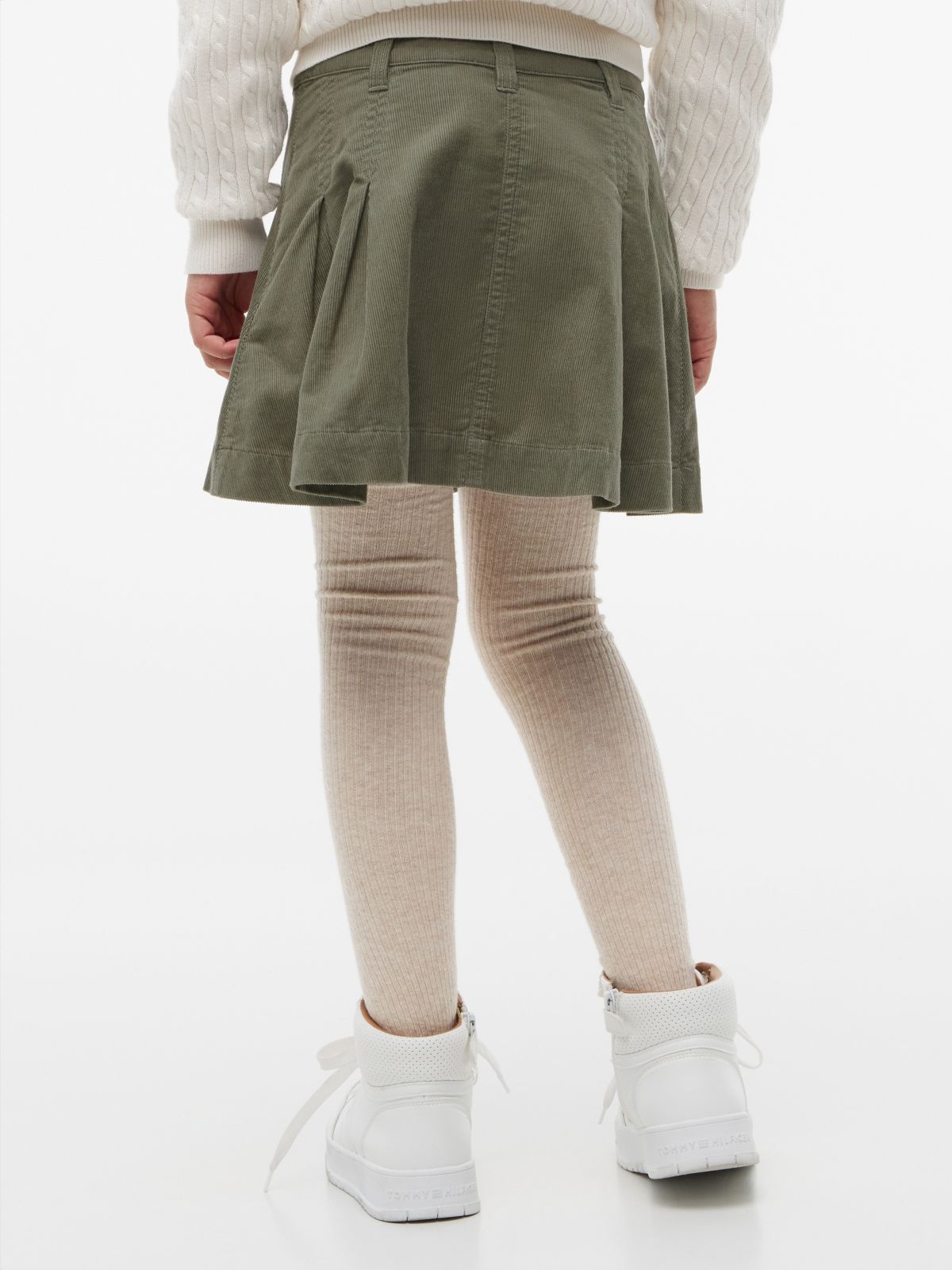 Kids' Pleated Corduroy Mini Skirt — Utility Sage