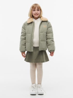 Kids' Pleated Corduroy Mini Skirt, Utility Sage