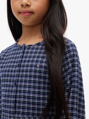 Детское платье Tommy Hilfiger Check Stretch Flannel, цвет: Синий клетчатый — фото 2
