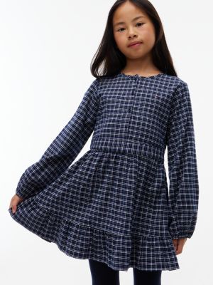 Детское платье Tommy Hilfiger Check Stretch Flannel, цвет: Синий клетчатый — фото 3