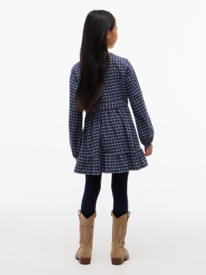 Детское платье Tommy Hilfiger Check Stretch Flannel, цвет: Синий клетчатый — фото 4