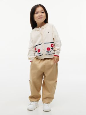 Детский кардиган Tommy Hilfiger Floral Motif, цвет: Слоновая кость — фото 2