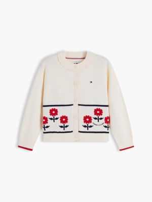Детский кардиган Tommy Hilfiger Floral Motif, цвет: Слоновая кость — фото 5