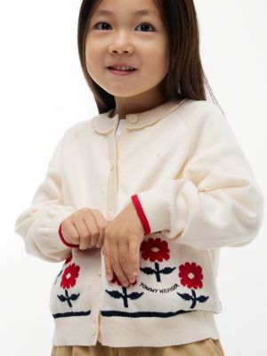 Детский кардиган Tommy Hilfiger Floral Motif, цвет: Слоновая кость — фото 3