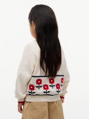 Детский кардиган Tommy Hilfiger Floral Motif, цвет: Слоновая кость — фото 4