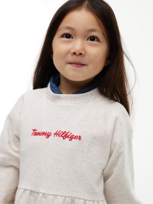 Детское платье Tommy Hilfiger Speckled Sweatshirt, цвет: Белый — фото 2