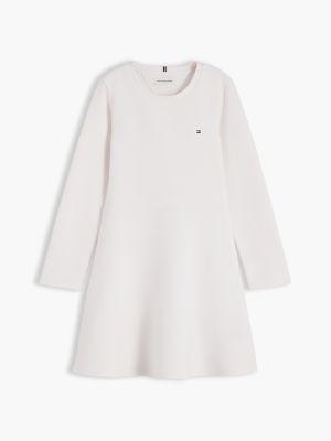 Детское платье Tommy Hilfiger Textured Ribbed Skater, цвет: Белый — фото 5