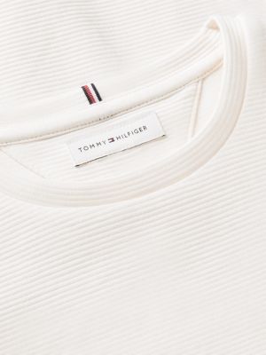Детское платье Tommy Hilfiger Textured Ribbed Skater, цвет: Белый — фото 6