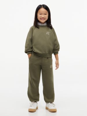 Tommy Hilfiger Girls' Kids' Foil Tommy Logo Relaxed Sweatpant - Olive Green - 8