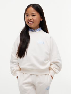 Tommy Hilfiger Girls' Kids' Foil Riding Club Logo Sweatshirt - White - 8